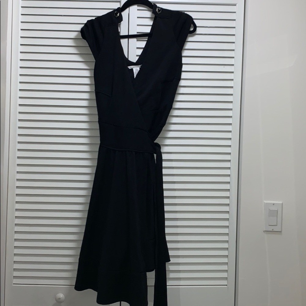 DVF black wrap dress with beautiful details